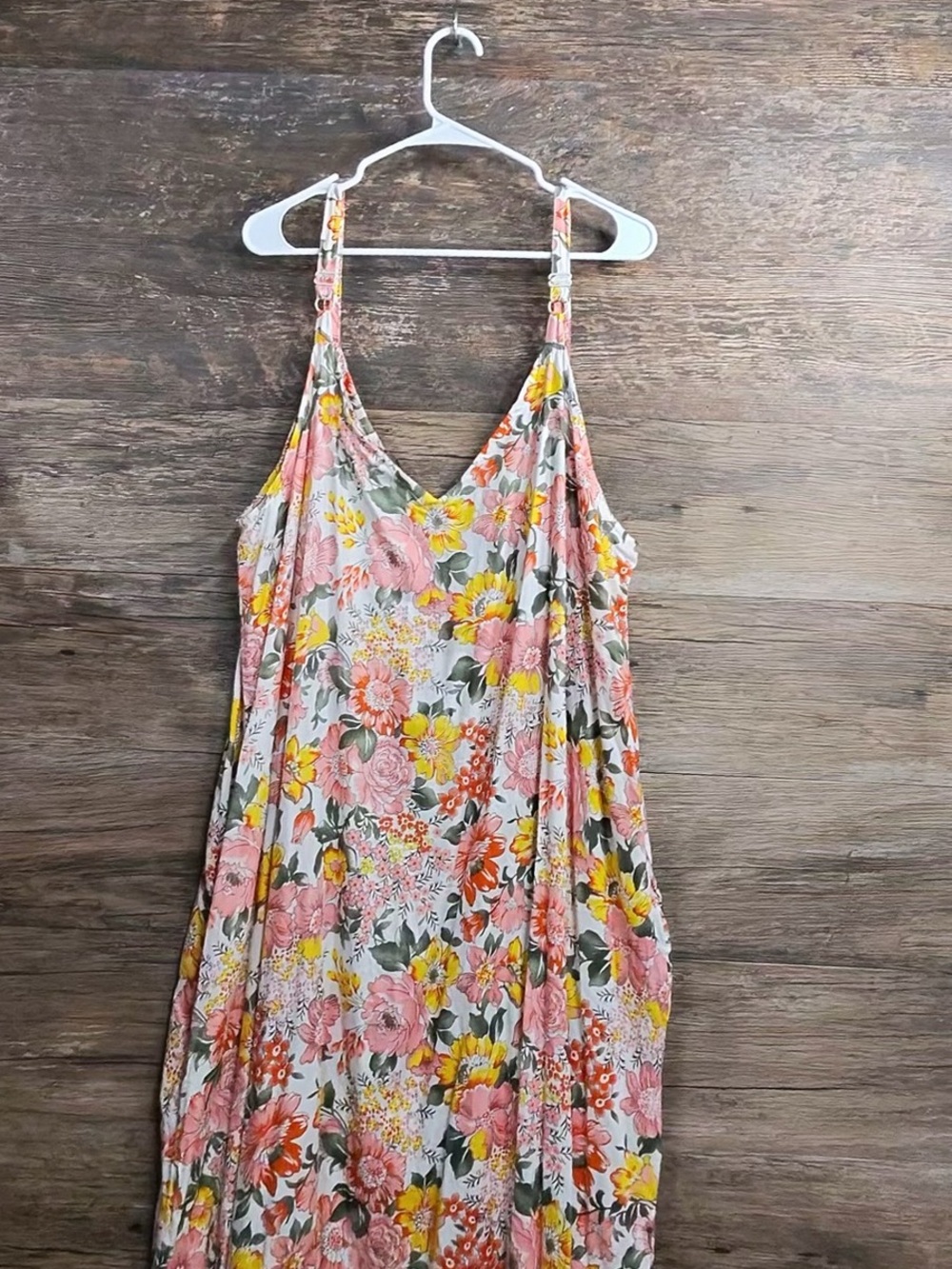 Shore Drive Floral Spaghetti-Strap Maxi Dress in Pink & Yellow - Picture 13 of 13
